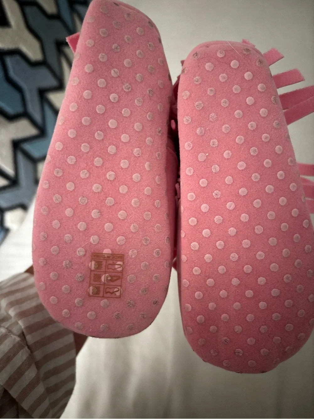 Kids Pink Fringe Zipper Booties